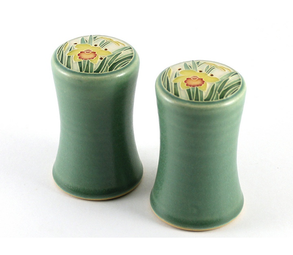 Ceramic Salt and Pepper Shakers with Daffodil design